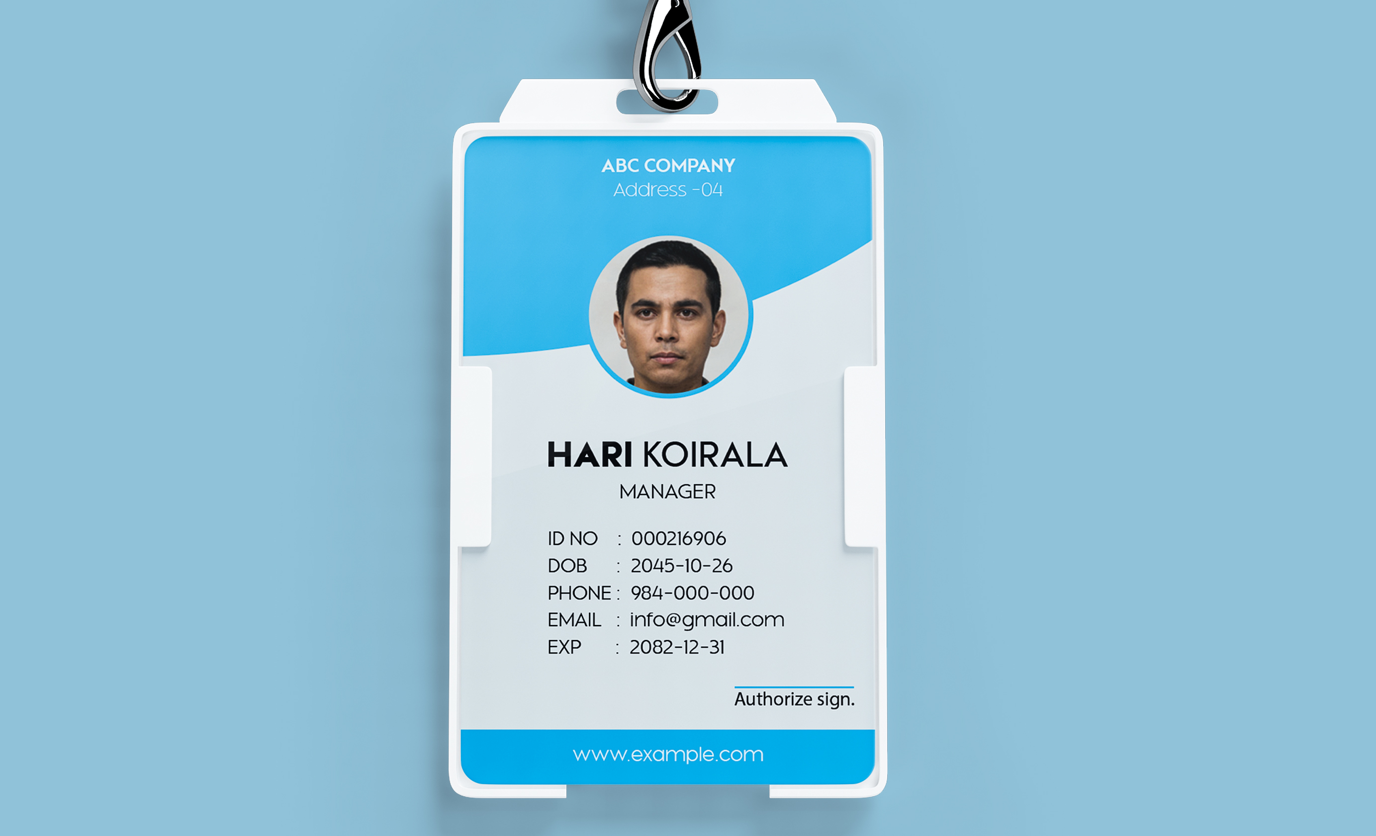 Staff Id card Preview